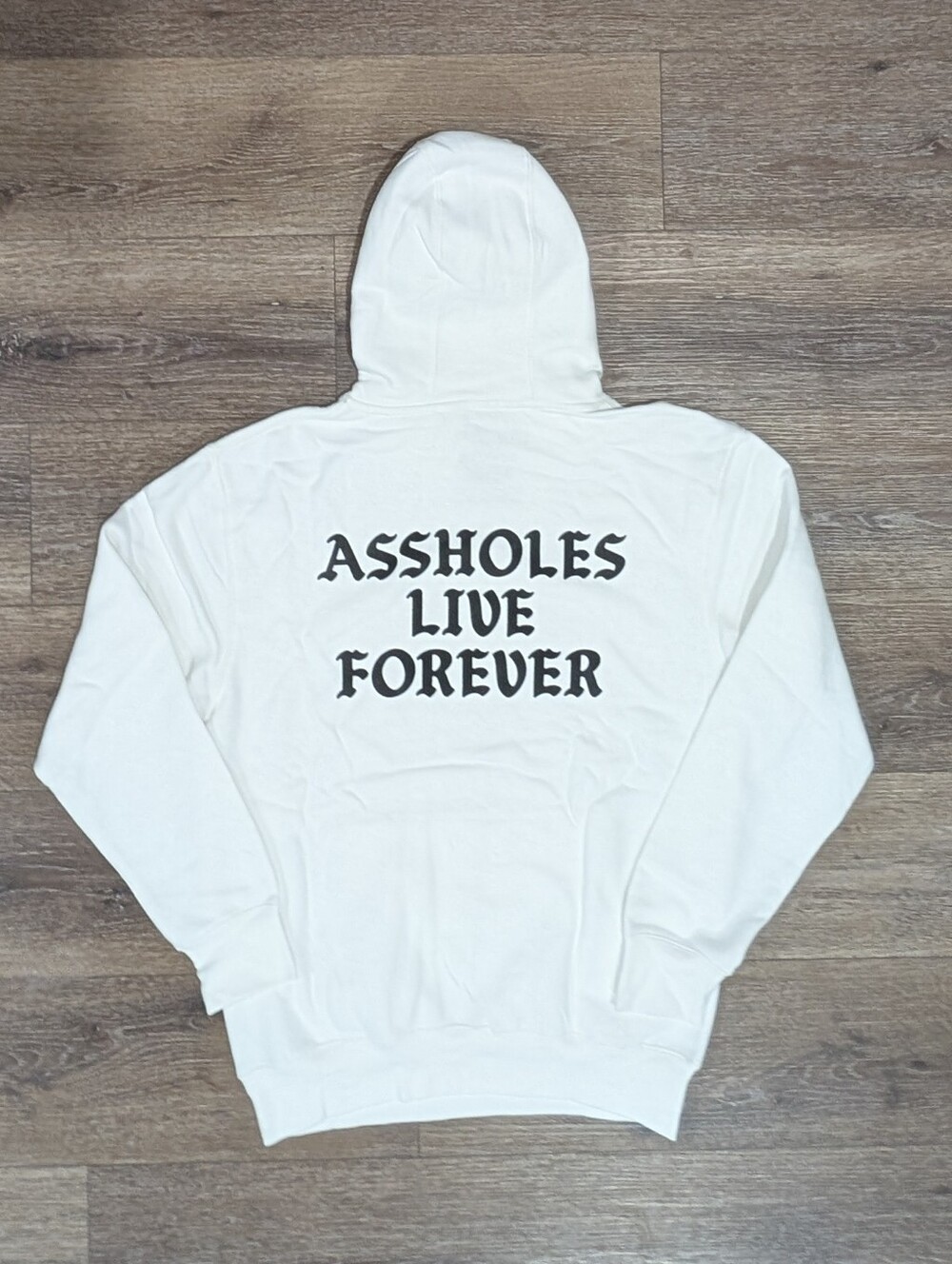 Assholes Live Forever white hoodie - SIZE L